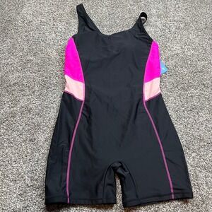 Halcurt One Piece Swimsuit Womens S‎ Black Pink Peach Athletic Workout Bodysuit